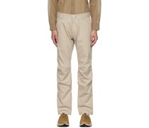 Beige Zip Trousers