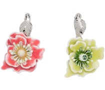 Silver & Multicolor Flower Earrings
