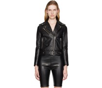 Black Polly Biker Leather Jacket