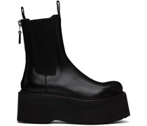 Black Double Stack Chelsea Boots