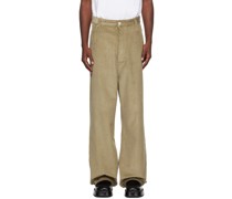 Khaki Baggy-Fit Trousers