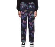 Black Graphic Print Trousers