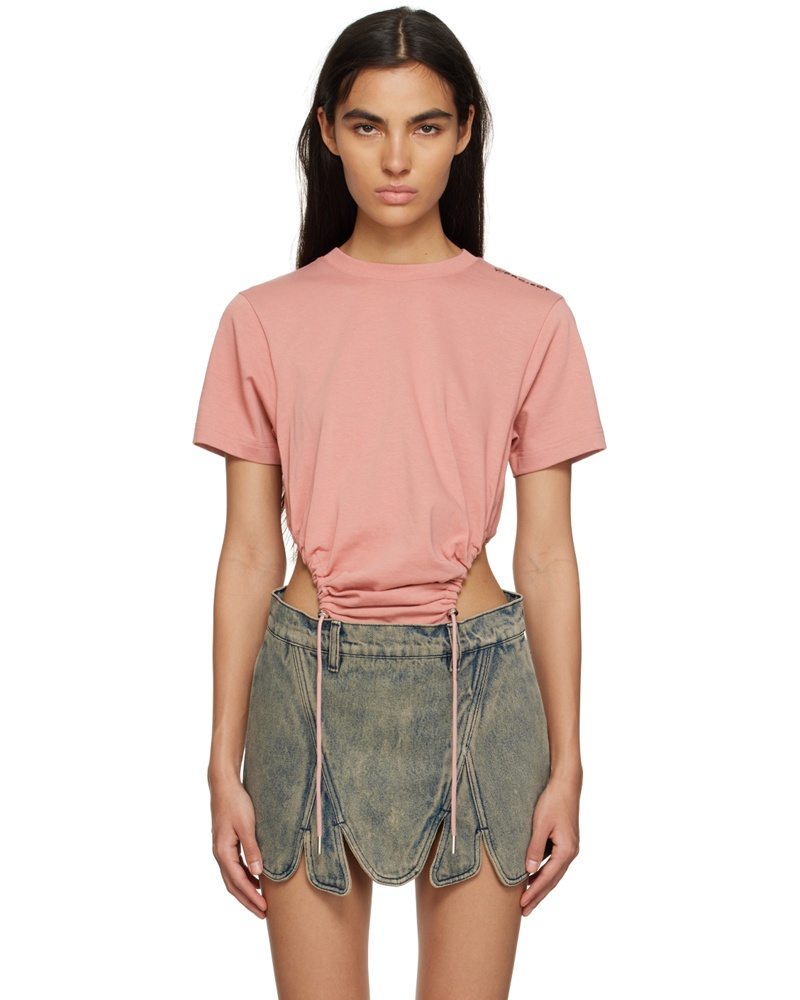 Y/PROJECT Damen Pink Ruched Bodysuit Y/PROJECT Damen Pink Ruched Bodysuit