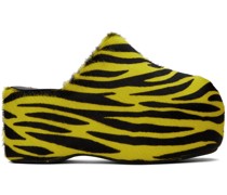 Yellow & Black Platform Bubble Slip-On Loafers