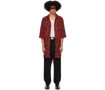 Red & Black Psychedelic Leopard Shirt