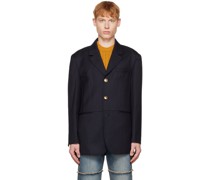 SSENSE Exclusive Navy Single-Breasted Blazer