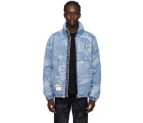 Blue Graphic Down Jacket