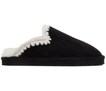 Black Stitch Slippers