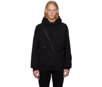 Black Paneled Hoodie