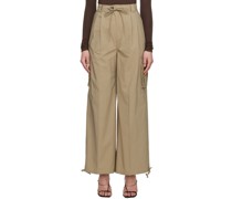 Taupe String Cargo Trousers