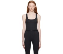 Black Cotton Rib Tank Top