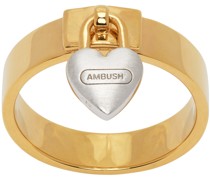 Gold Heart Padlock Ring