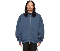 Blue Embroidered Hoodie