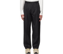 Black Pinstripe Trousers