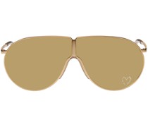 Gold Loveheart Aviator Sunglasses