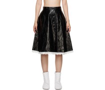Black Pleated Midi Skirt