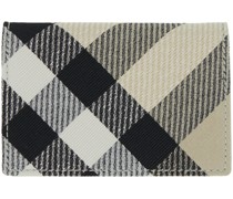 Taupe & Black Check Business Card Holder