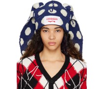 Navy Chunky Rabbit Beanie
