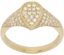 Gold Diamond Baby Chevaliere Poire Ring
