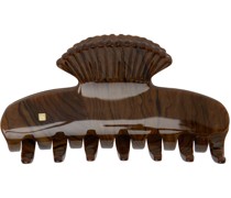 Brown Small Fan Shell Claw Hair Clip