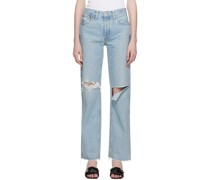 Blue 90s High Rise Loose Jeans