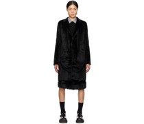 Black Paneled Faux-Fur Coat