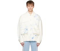 White & Blue Printing Jacket