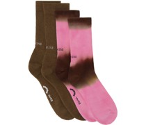 Two-Pack Brown & Pink Socks