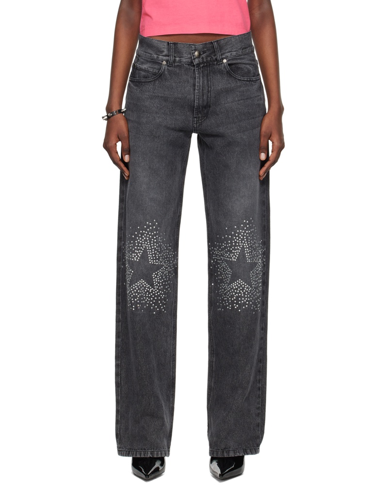 ABRA Damen Black Rhinestone Jeans