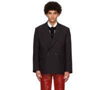 Black & Red Pinstripe Blazer