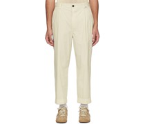 Beige Tapered Trousers