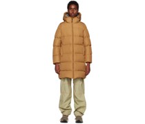 Brown Long Cocoon Down Jacket