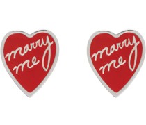 SSENSE Exclusive Red 'Marry Me' Earrings