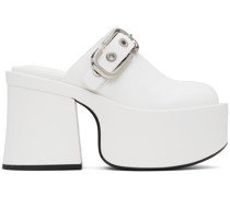 White 'The J Marc Leather' Mules