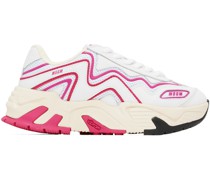 White & Pink Vortex Sneakers