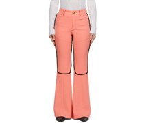 Pink Bianca Contrast Flare Trousers