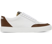 White & Brown Check Sneakers