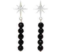 Silver & Black Drop Earrings