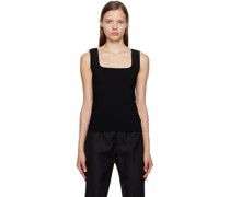Black Square Neck Tank Top