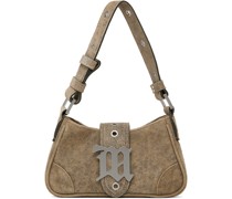 Gray Small Cracked Shoulder Bag