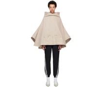 Beige Sweaterponcho Denim Jacket