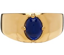 SSENSE Exclusive Gold & Navy Stone Ring