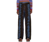 Brown Jacquard Trousers