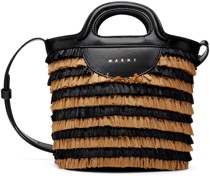 Black & Tan Mini Tropicalia Bucket Bag