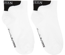 White & Black Logo Ankle Socks