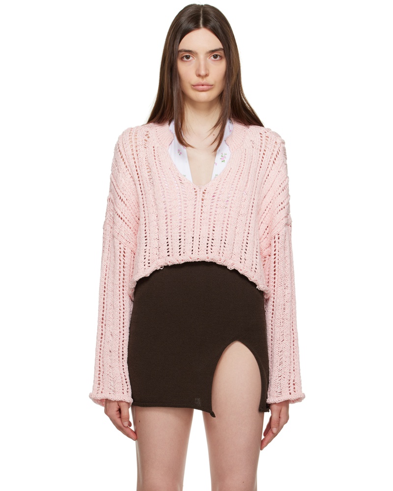 TheOpen Product Damen Pink V-Neck Sweater