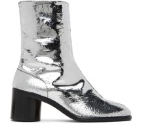 Silver Broken Mirror Tabi Boots