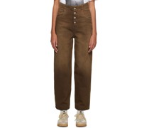 Brown Buttoned Jeans