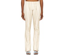 SSENSE Exclusive White & Beige Twist 3D Stripe Lounge Pants