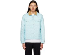 Blue Quilted Trucker Jacket